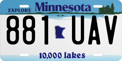 MN license plate 881UAV