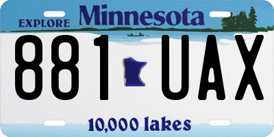 MN license plate 881UAX