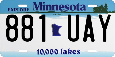 MN license plate 881UAY