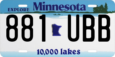 MN license plate 881UBB