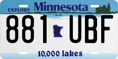 MN license plate 881UBF