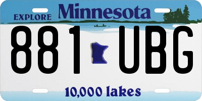MN license plate 881UBG