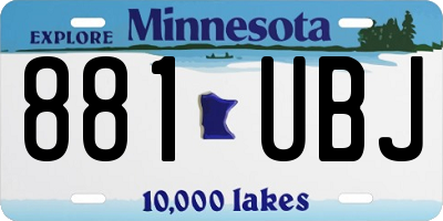 MN license plate 881UBJ