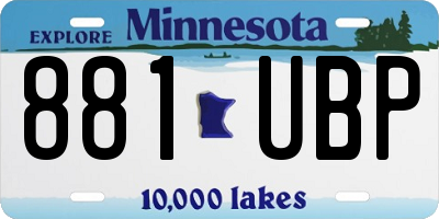 MN license plate 881UBP