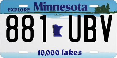 MN license plate 881UBV