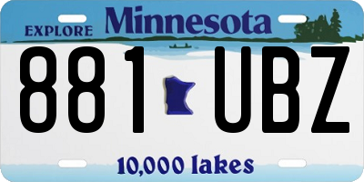 MN license plate 881UBZ