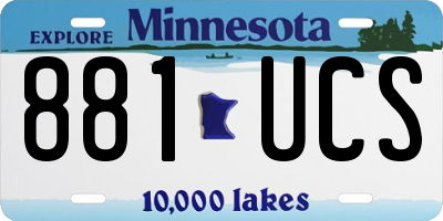 MN license plate 881UCS