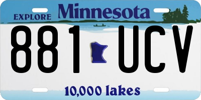 MN license plate 881UCV