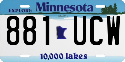 MN license plate 881UCW