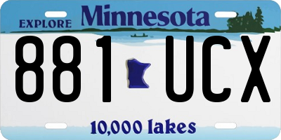 MN license plate 881UCX