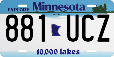 MN license plate 881UCZ