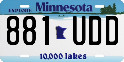 MN license plate 881UDD