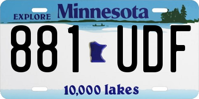MN license plate 881UDF