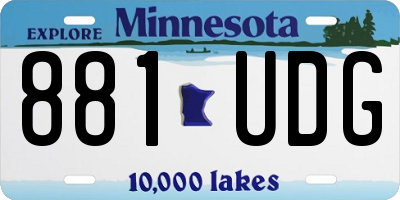 MN license plate 881UDG