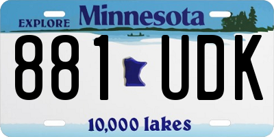 MN license plate 881UDK