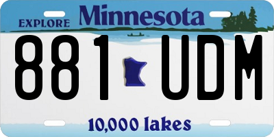 MN license plate 881UDM