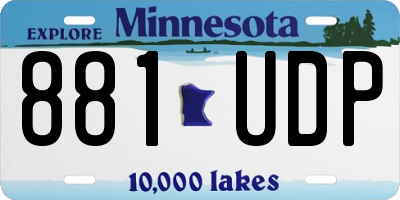 MN license plate 881UDP