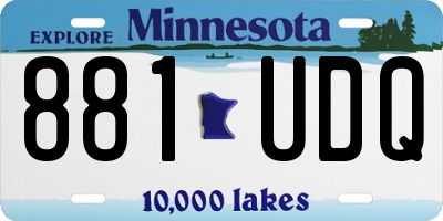 MN license plate 881UDQ
