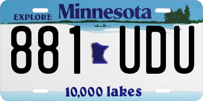 MN license plate 881UDU