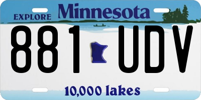 MN license plate 881UDV