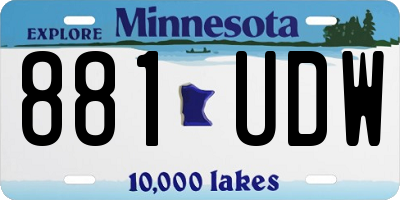 MN license plate 881UDW