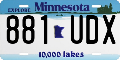 MN license plate 881UDX