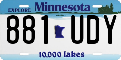 MN license plate 881UDY