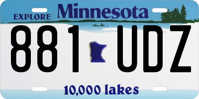 MN license plate 881UDZ