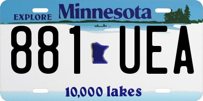 MN license plate 881UEA