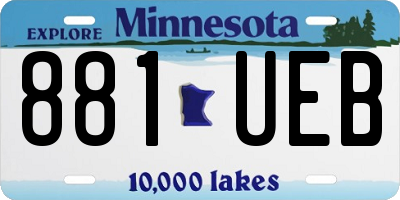 MN license plate 881UEB