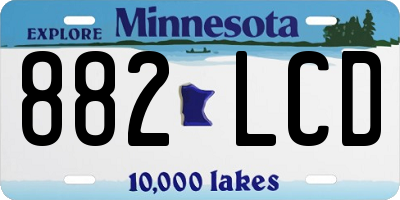 MN license plate 882LCD