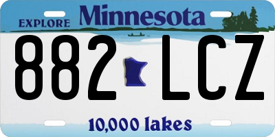 MN license plate 882LCZ