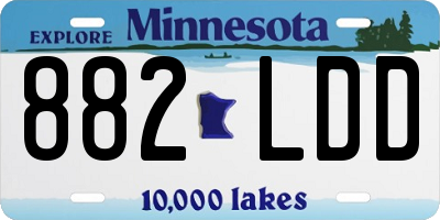 MN license plate 882LDD