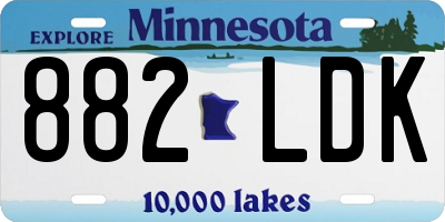MN license plate 882LDK