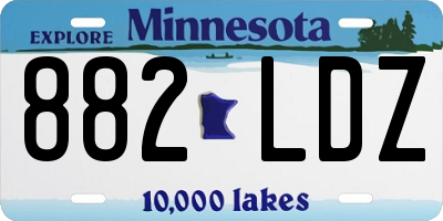 MN license plate 882LDZ