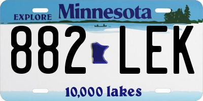 MN license plate 882LEK