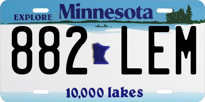 MN license plate 882LEM