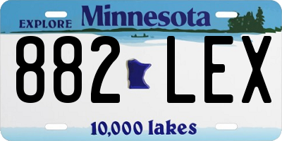 MN license plate 882LEX