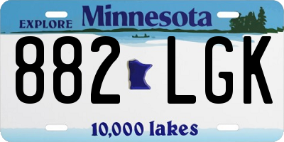 MN license plate 882LGK