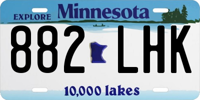MN license plate 882LHK