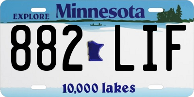 MN license plate 882LIF