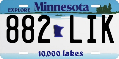 MN license plate 882LIK