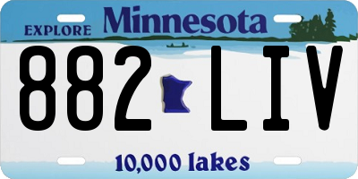 MN license plate 882LIV