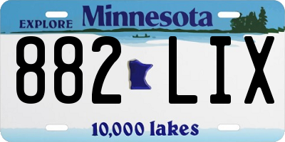 MN license plate 882LIX