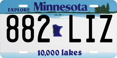 MN license plate 882LIZ