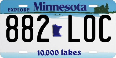 MN license plate 882LOC