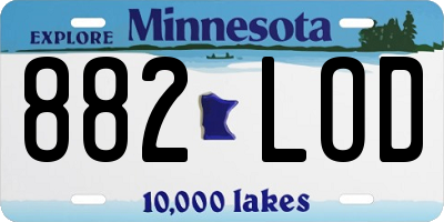 MN license plate 882LOD