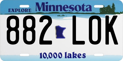 MN license plate 882LOK