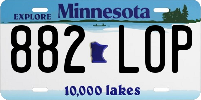MN license plate 882LOP