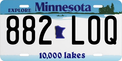 MN license plate 882LOQ